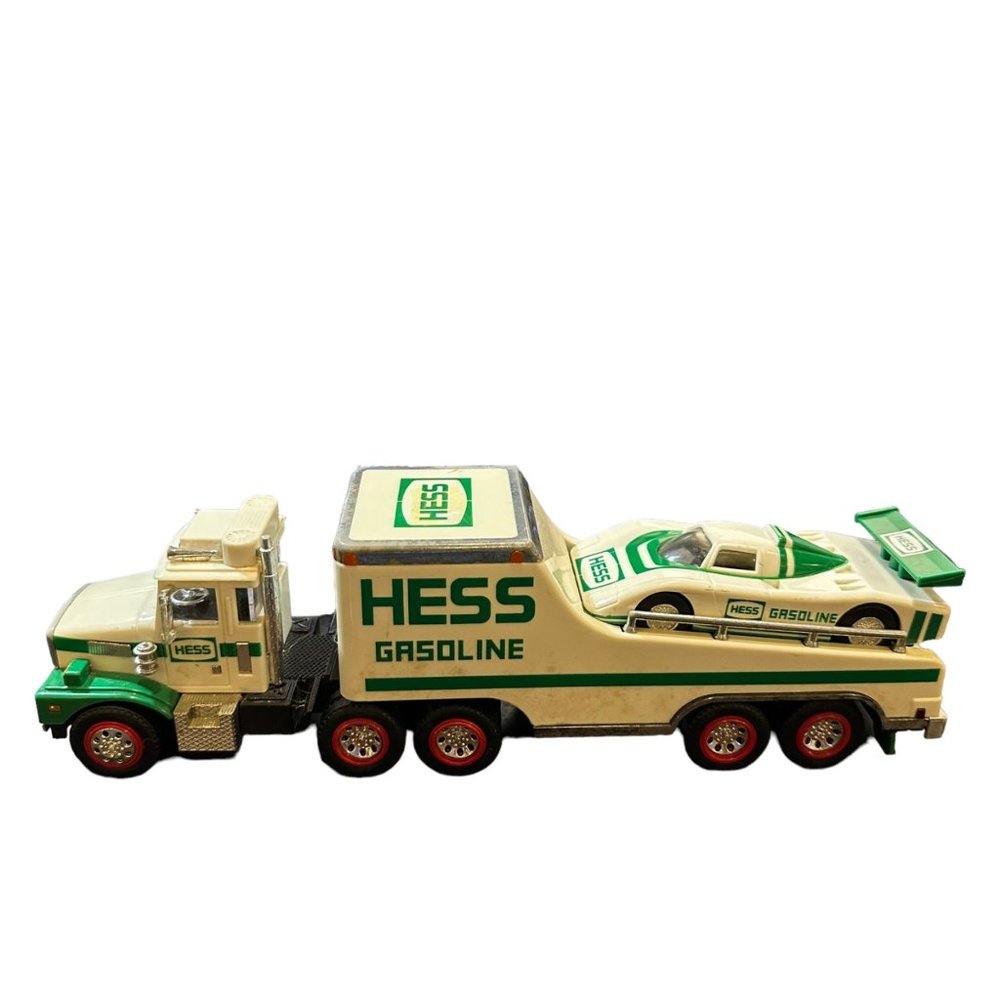 Hess Toy Truck 1988 Hauler Lights and Race Car Vehicle Realistic Play Vintage
